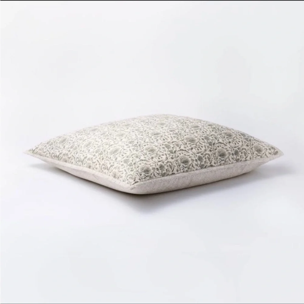 2 Euro Decorative Border Cotton Slub Print Sham Teal– Threshold Studio McGee